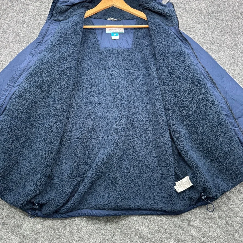 Columbia WM8371 Jacket Mens Medium Navy Blue Sherpa Lined Insulated Outdoor